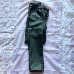 RW&CO faux leather green pants